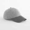 Czapka z daszkiem Suede Peak Herringbone Cap - B627:Charcoal Herringbone, main material: 50% polyester / 46% wool / 4% acrylic, peak material: 100% polyester, One Size